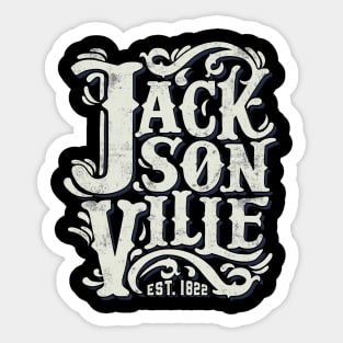 Jacksonville 1822 Florida Vintage Handlettering Sticker